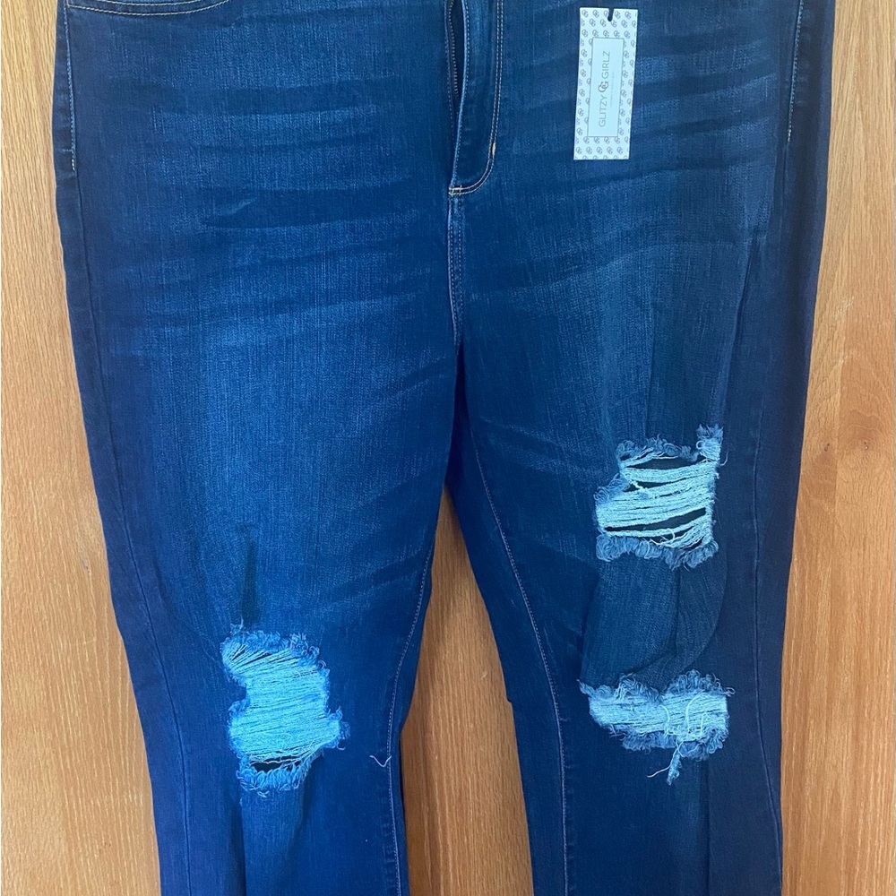 Glitzy Girls Boutique Distressed Blue Jeans